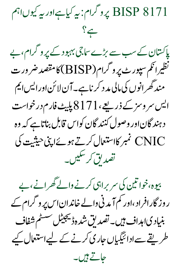 BISP 8171 CNIC Check Online 2026 Eligibility, Current Updates, and Payment Status
